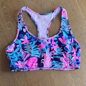 Lilly Pulitzer Luxletic Pink and Blue Floral Sports Bra